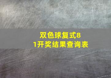 双色球复式8 1开奖结果查询表